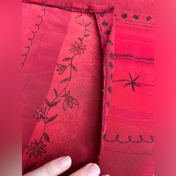 90s PS Career Womens Floral Red Striped Sleeveless Euro Summer Maxi Dress 22 - Picture 6 of 12